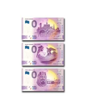 0 Euro Souvenir Banknote Thematic Saudi Arabia SAAB, SAAC, SAAD - Set of 3