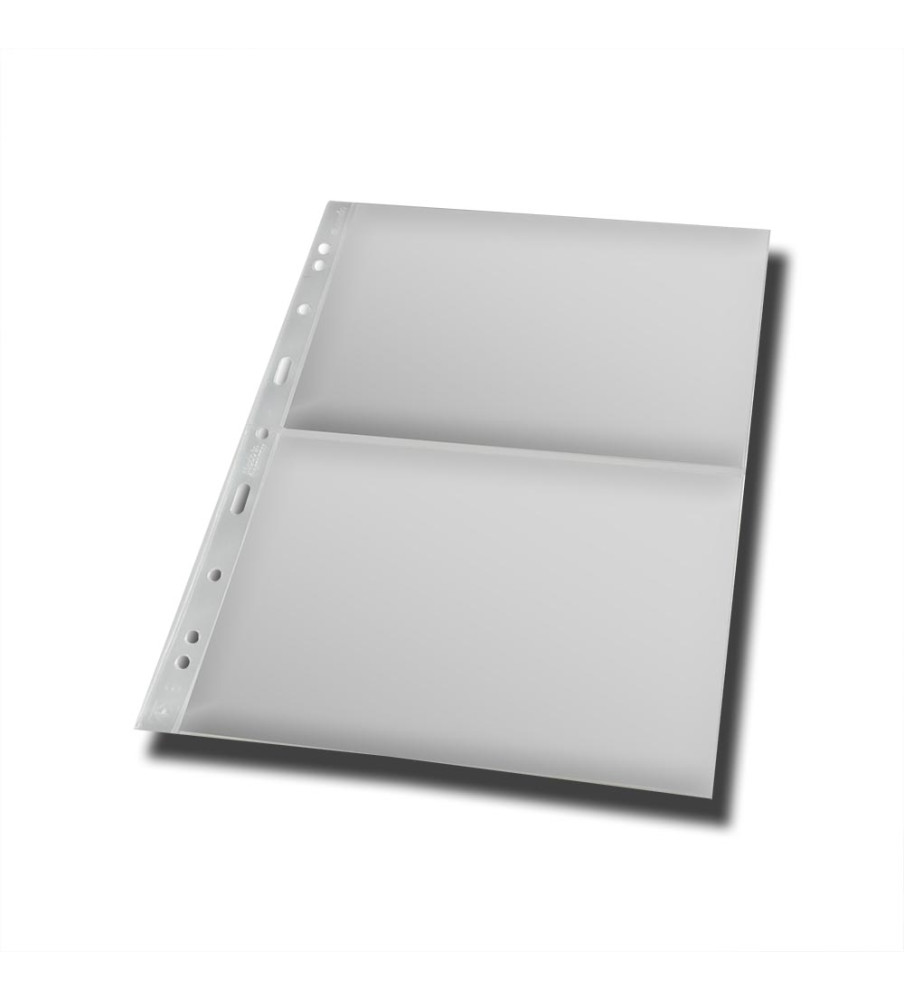 Leuchtturm Grande 2c plastic sheets with 2 horizontal stripes, crystal clear, pack of 5