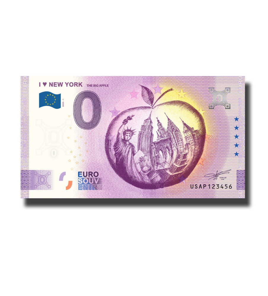 0 Euro Souvenir Banknote I Love New York - The Big Apple USA USAP 2023-1