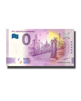 0 Euro Souvenir Banknote NYC Brooklyn Bridge USA USAQ 2023-1
