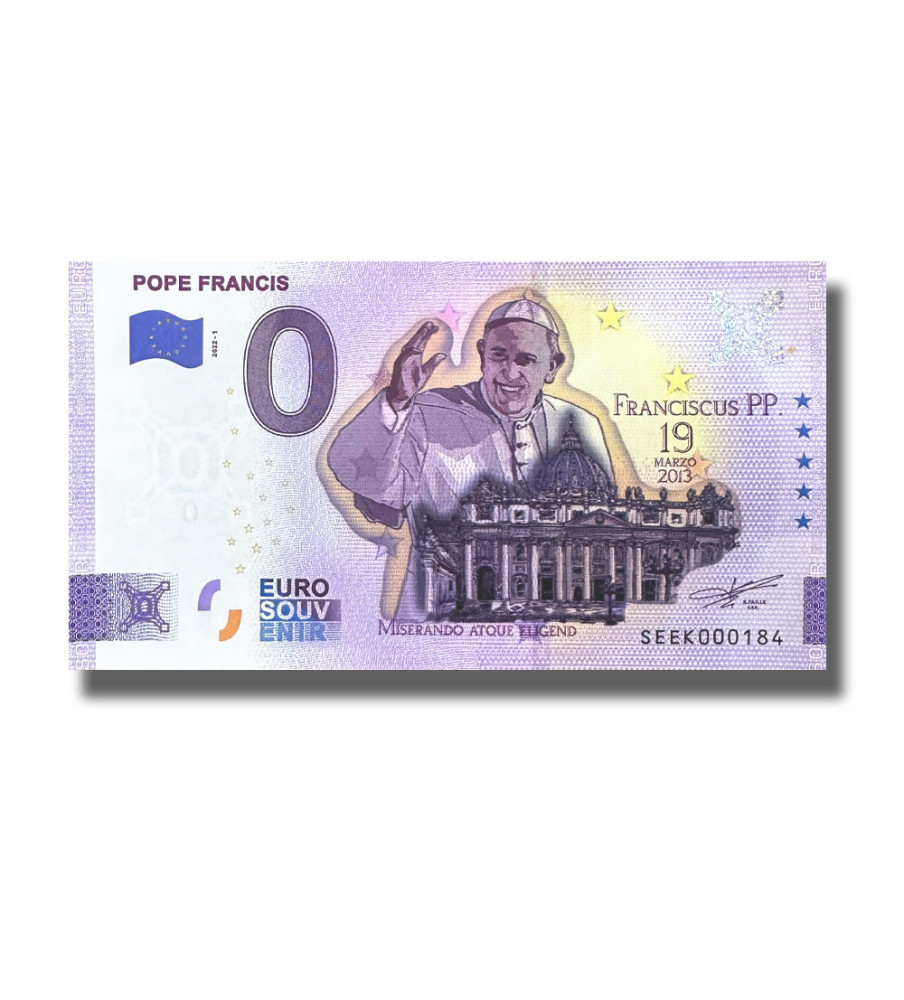 0 Euro Souvenir Banknote Pope Francis Colour Italy SEEK 2022-1