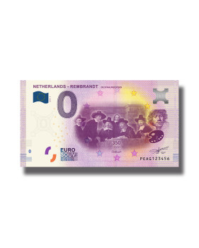 0 EURO SOUVENIR BANKNOTE NETHERLANDS REMBRANDT DE STAALMESTERS PEAG 2019-3