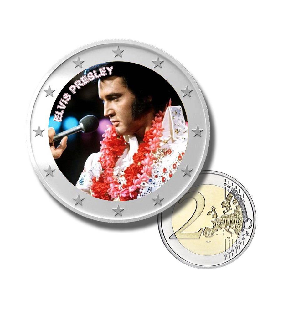 2 Euro Coloured Coin Elvis Presley