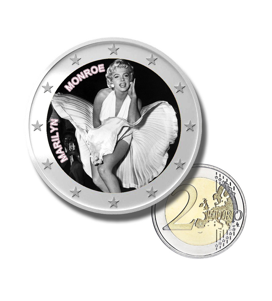 2 Euro Coloured Coin Marilyn Monroe