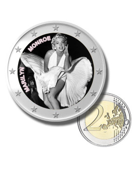 2 Euro Coloured Coin Marilyn Monroe