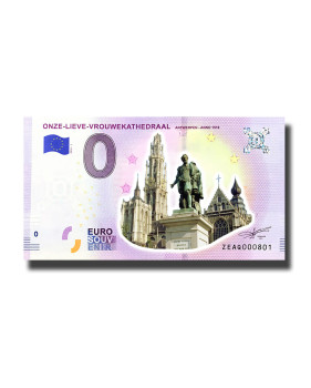 0 Euro Souvenir Banknote Onze Lieve Vrouwekathedraal Antwerpen 1518 Colour Belgium ZEAQ 2018-1