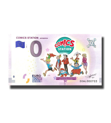 0 Euro Souvenir Banknote Comic Station Antwerpen Colour Belgium ZEAL 2018-1