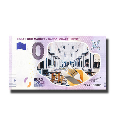 0 Euro Souvenir Banknote Holy Food Market - Baudelokapel Gent Colour Belgium ZEAK 2018-1