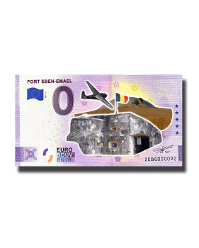 0 Euro Souvenir Banknote Fort Eben Emael Colour Belgium ZEBG 2021-1