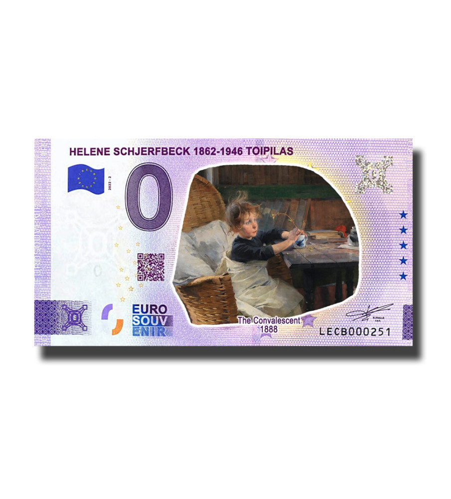 0 Euro Souvenir Banknote Helene Schjerfbeck 1862-1946 Toipilas Colour Finland LECB 2022-2