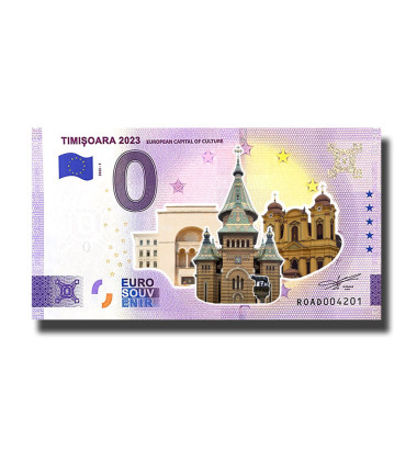 0 Euro Souvenir Banknote Timisoara 2023 Colour Romania ROAD 2022-1