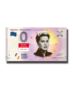0 Euro Souvenir Banknote Grace Kelly Colour Monaco UEMA 2018-1