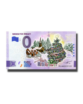 0 Euro Souvenir Banknote Wesolych Swiat! Colour Poland PLAH 2022-3