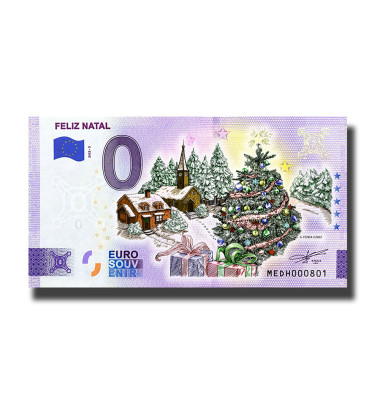0 Euro Souvenir Banknote Feliz Natal Colour Portugal MEDH 2022-3