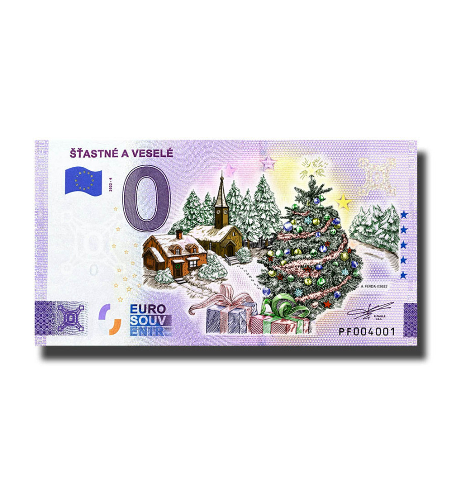 0 Euro Souvenir Banknote Stastne A Vesele Colour Slovakia PF 2022-4