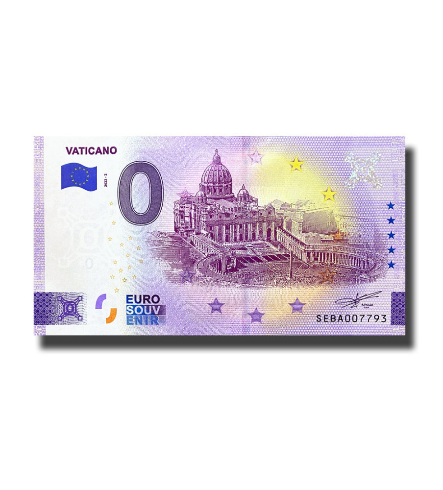 0 Euro Souvenir Banknote Vaticano Italy SEBA 2022-2