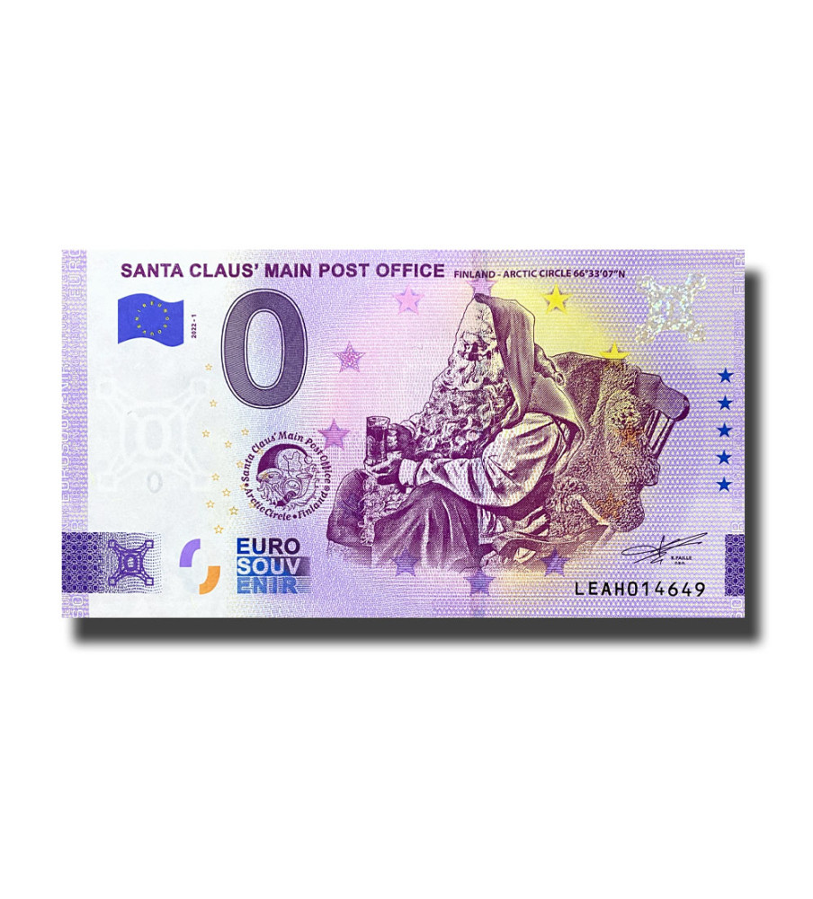 0 Euro Souvenir Banknote Santa Claus' Main Post Office - Arctic Circle Finland LEAH 2022-1