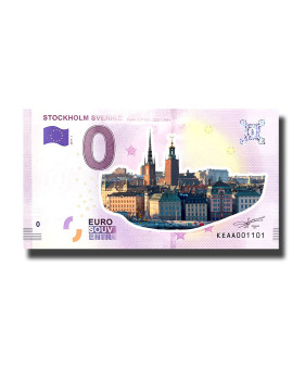 0 Euro Souvenir Banknote Stockholm Sverige Colour Sweden KEAA 2019-1
