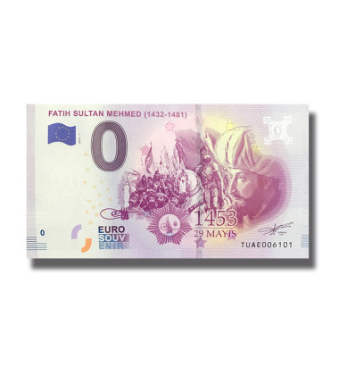 0 Euro Souvenir Banknote Fatih Sultan Mehmed 1432-1481 Turkey TUAE 2019-1