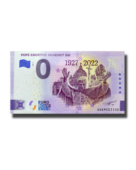 0 Euro Souvenir Banknote Pope Emeritus Benedict XVI 1927 - 2022 Italy SEEP 2023-1