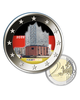 2 Euro Coloured Coin 2023 Germany Elbe - Hamburg