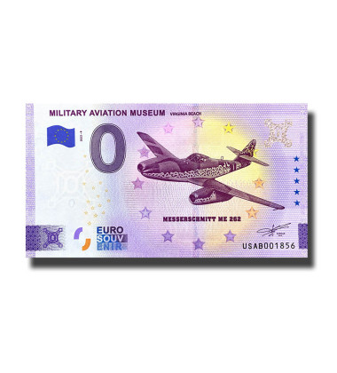 0 Euro Souvenir Banknote Military Aviation Museum Virginia Beach USA USAB 2023-4