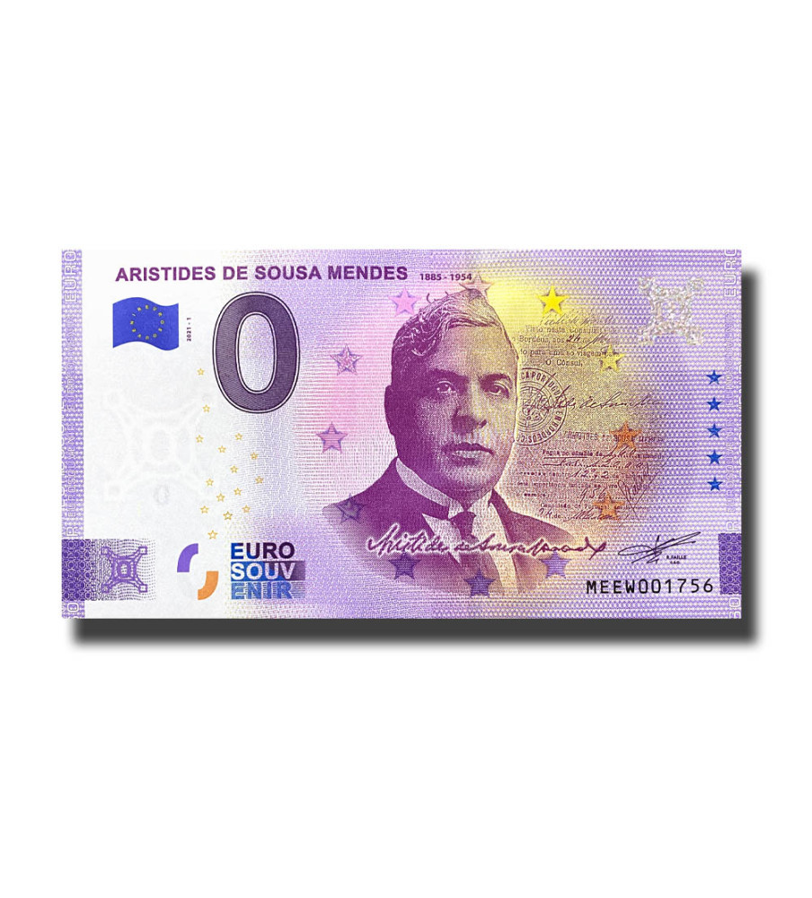 0 Euro Souvenir Banknote Aristides De Sousa Mendes 1885 - 1954 Portugal MEEW 2021-1