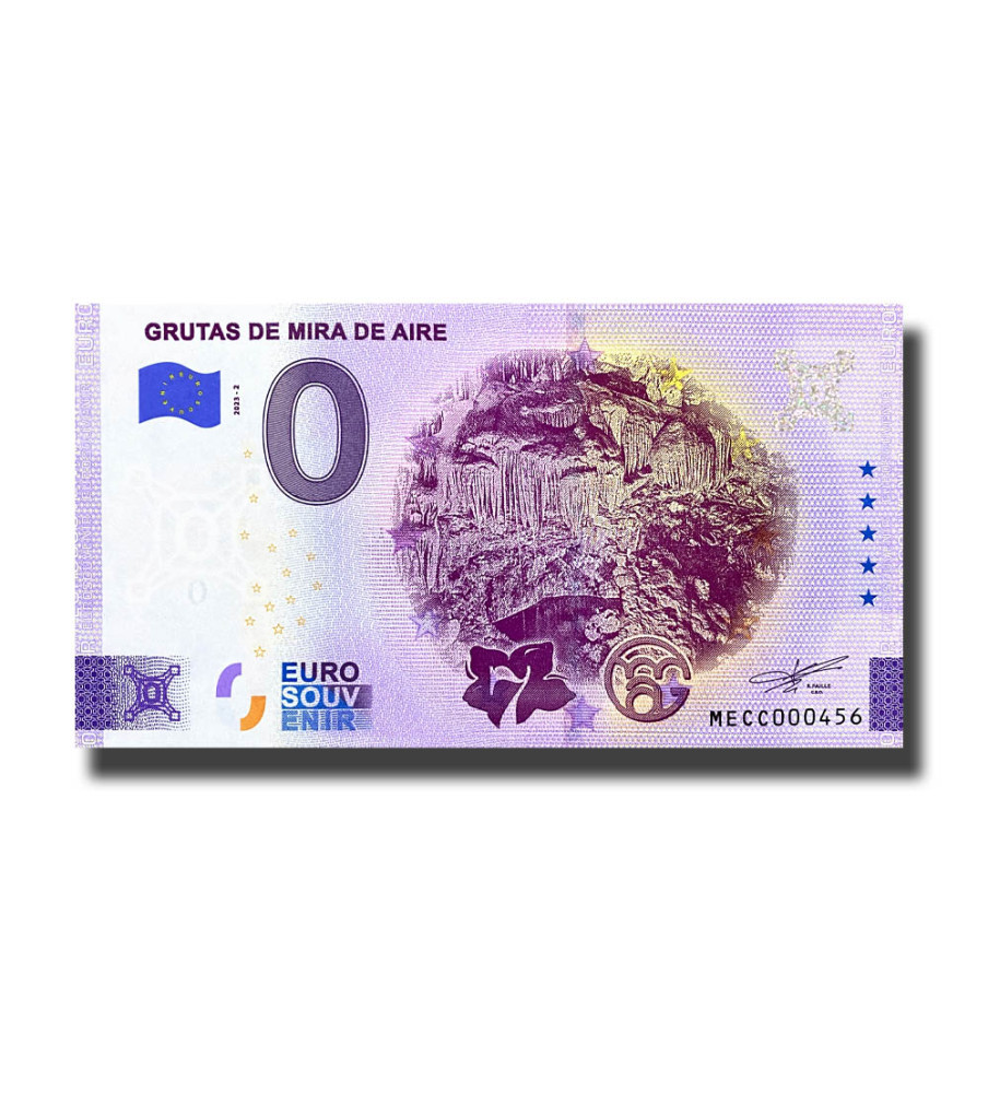 0 Euro Souvenir Banknote Grutas De Mira De Aire Portugal MECC 2023-2