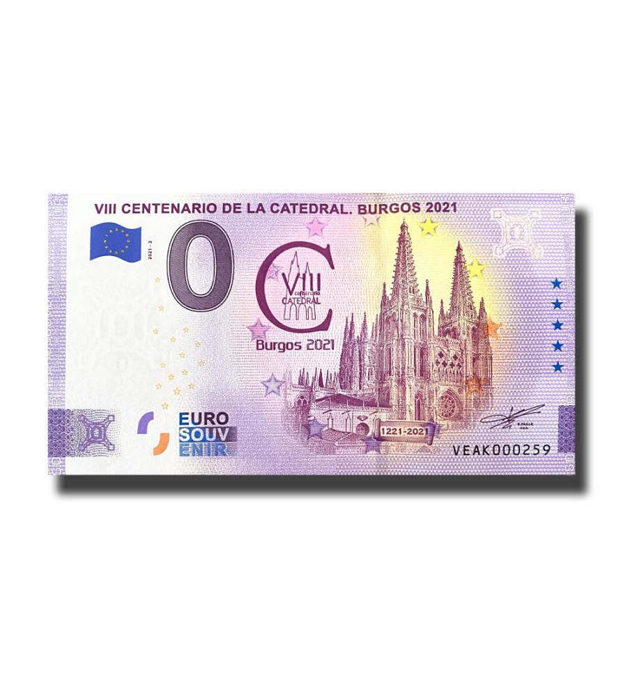 0 Euro Souvenir Banknote VIII Centenario De La Catedral. Burgos  Spain VEAK 2021-3
