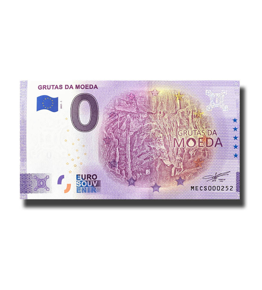 0 Euro Souvenir Banknote Grutas Da Moeda Portugal MECS 2021-1