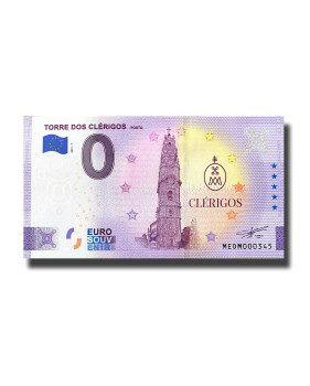 0 Euro Souvenir Banknote Torre Dos Clerigos Porto Portugal MEDM 2021-1