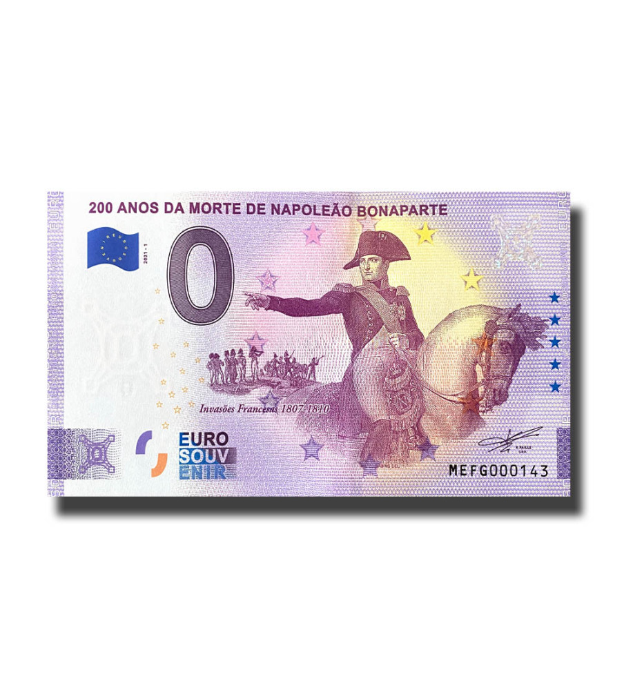 0 Euro Souvenir Banknote 200 Anos Da Morte De Napoleao Bonaparte Portugal MEFG 2021-1