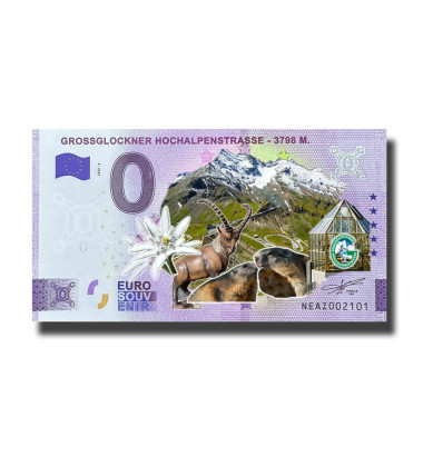 0 Euro Souvenir Banknote Grossglockner Hochalpenstrasse - 3798m Colour Austria NEAZ 2022-3