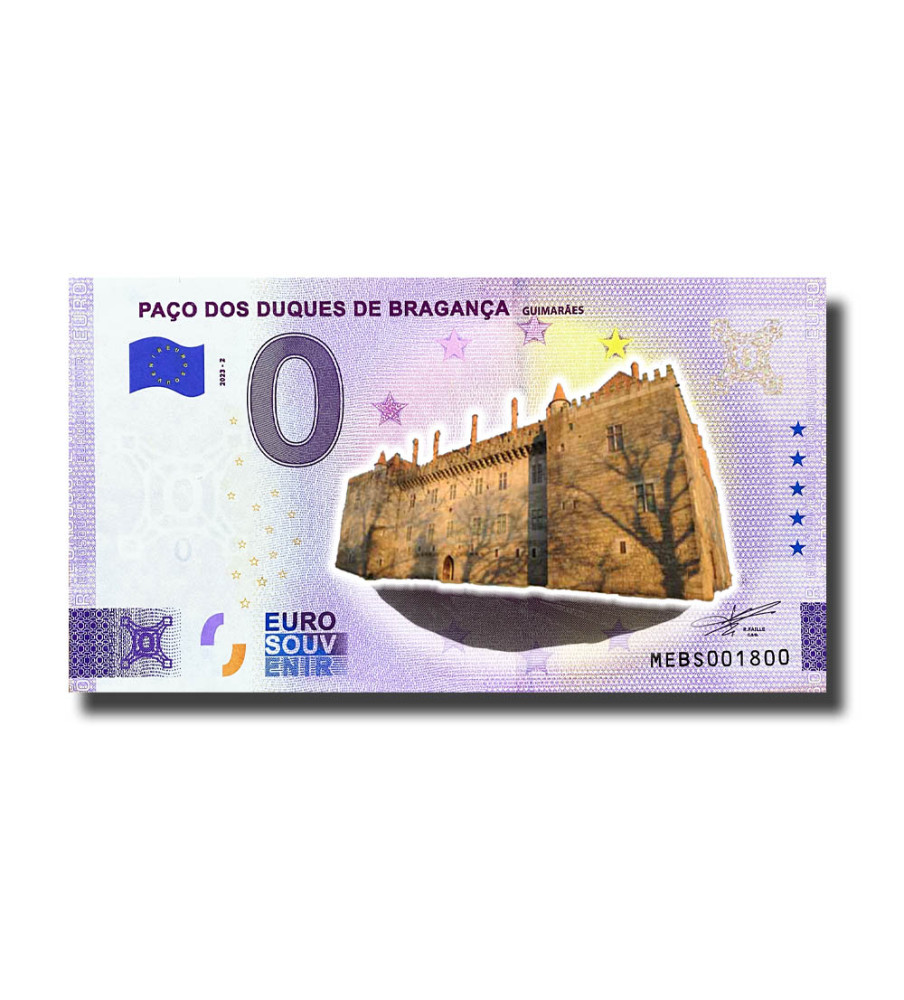 0 Euro Souvenir Banknote Paco Dos Duques De Braganca Colour Portugal MEBS 2022-2