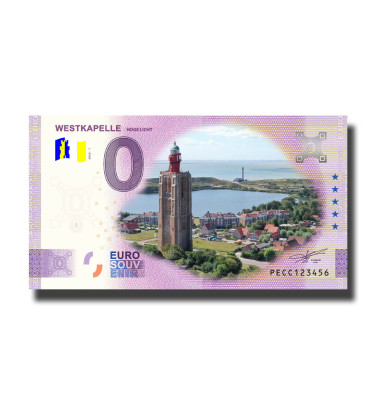 0 Euro Souvenir Banknote Westkapelle Colour Netherlands PECC 2023-1