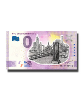 0 Euro Souvenir Banknote NYC Brooklyn Bridge Colour USA USAQ 2023-1