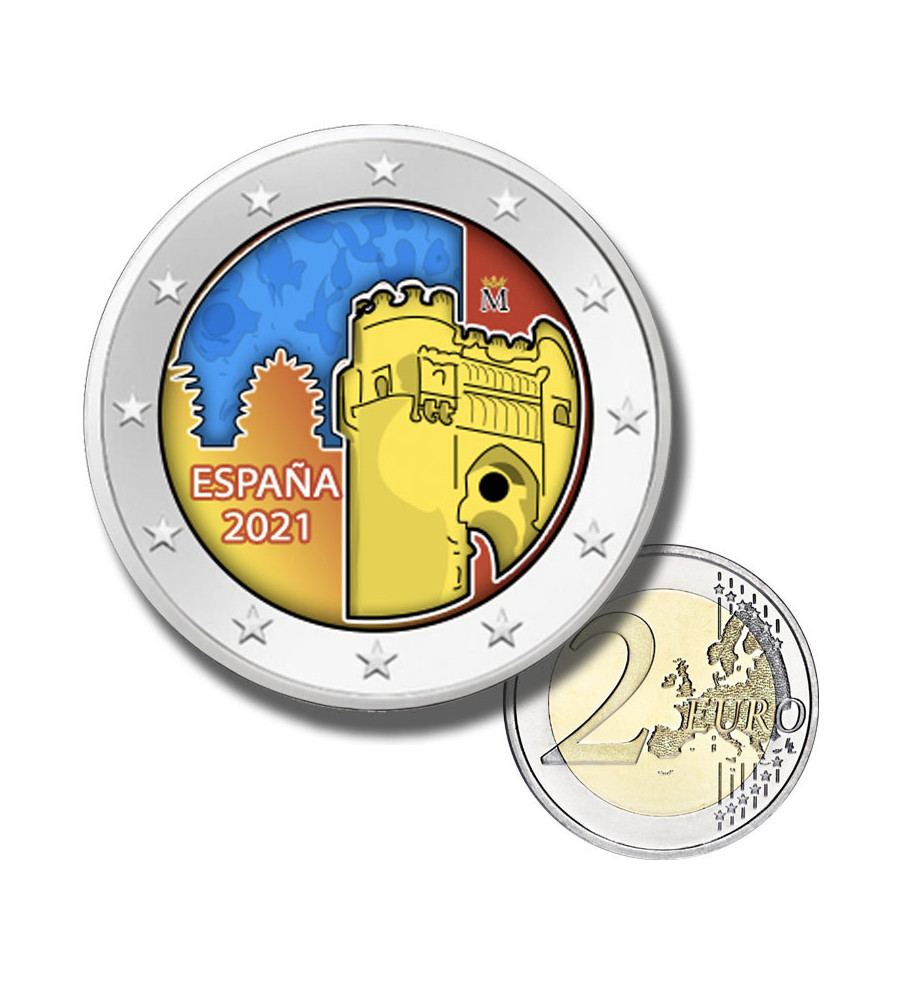 2 Euro Coloured Coin 2021 Spain Historic City of Toledo