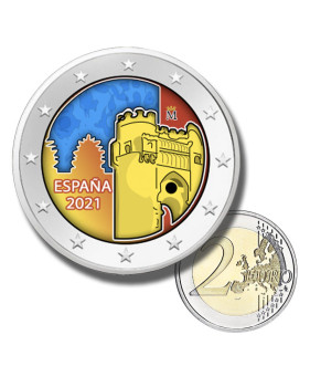 2 Euro Coloured Coin 2022 Spain Historic City of Toledo