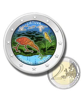 2 Euro Coloured Coin 2021 Lithuania Žuvintas Biosphere Reserve