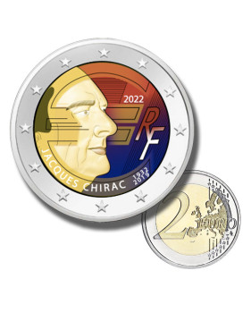 2 Euro Coloured Coin 2022 France Jacques Chirac