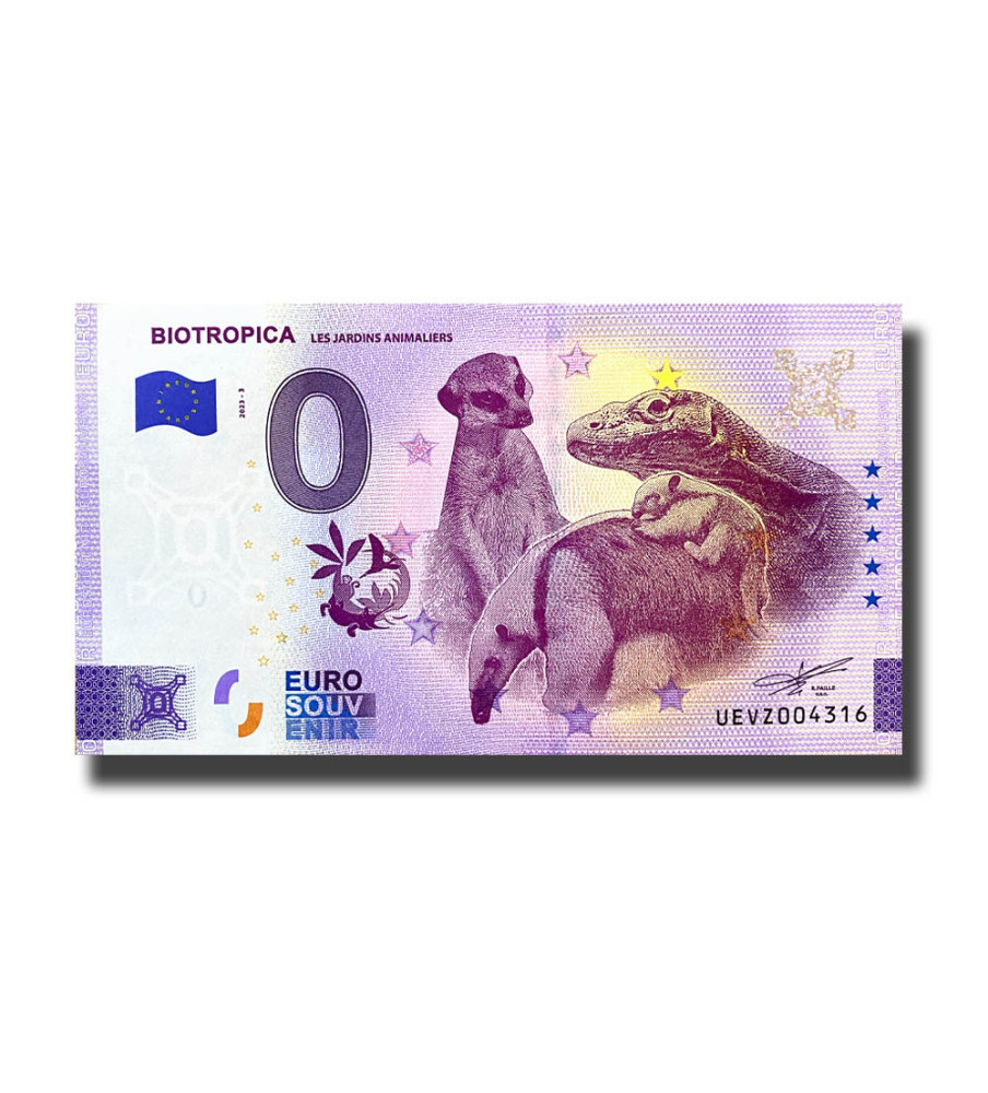 0 Euro Souvenir Banknote Biotropica Les Jardins Animaliers France UEVZ 2023-3