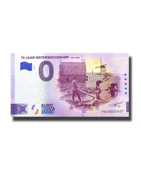 0 Euro Souvenir Banknote 70 Jaar Watersnoodramp Netherlands PECD 2023-1