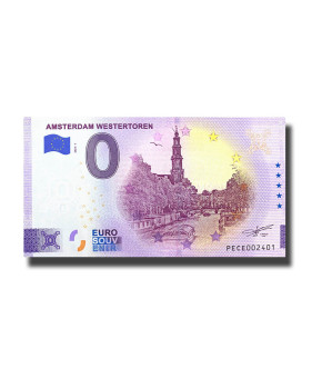 0 Euro Souvenir Banknote Amsterdam Westertoren Netherlands PECE 2023-1
