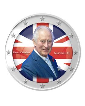 2 Euro Coloured Coin King Charles III - House of Windsor