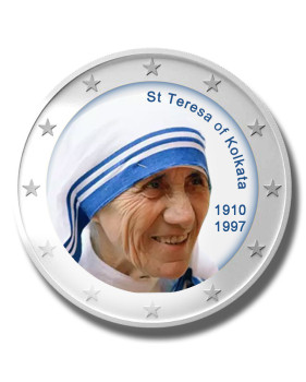 2 Euro Coloured Coin St. Mother Teresa of Kolkata