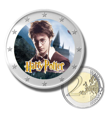 2 Euro Coloured Coin Harry Potter