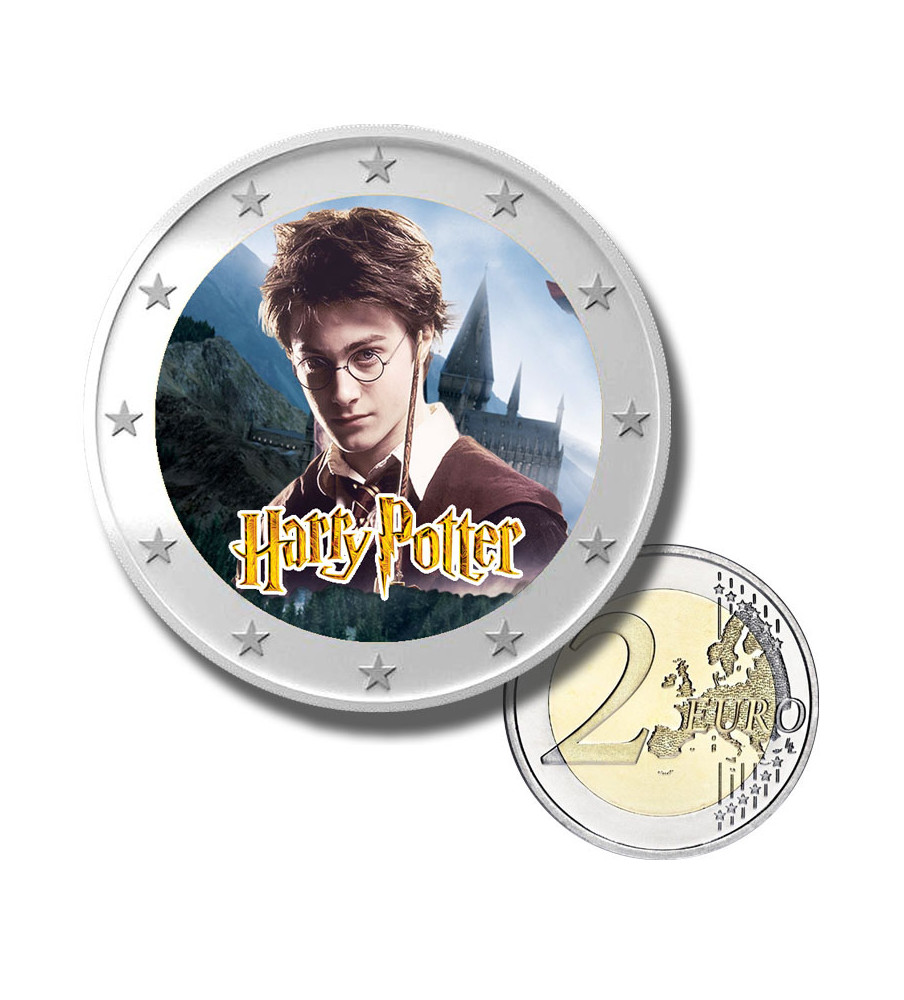 2 Euro Coloured Coin Harry Potter