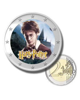 2 Euro Coloured Coin Harry Potter