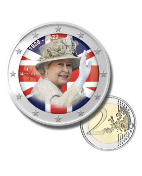 2 Euro Coloured Coin In Memoriam - Queen Elizabeth II 1926 - 2022