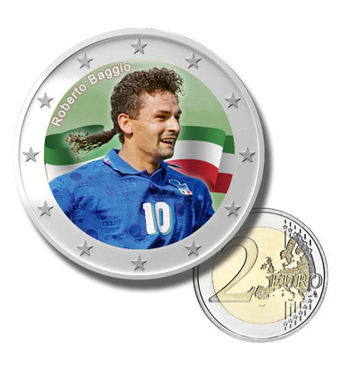 2 Euro Coloured Coin Roberto Baggio